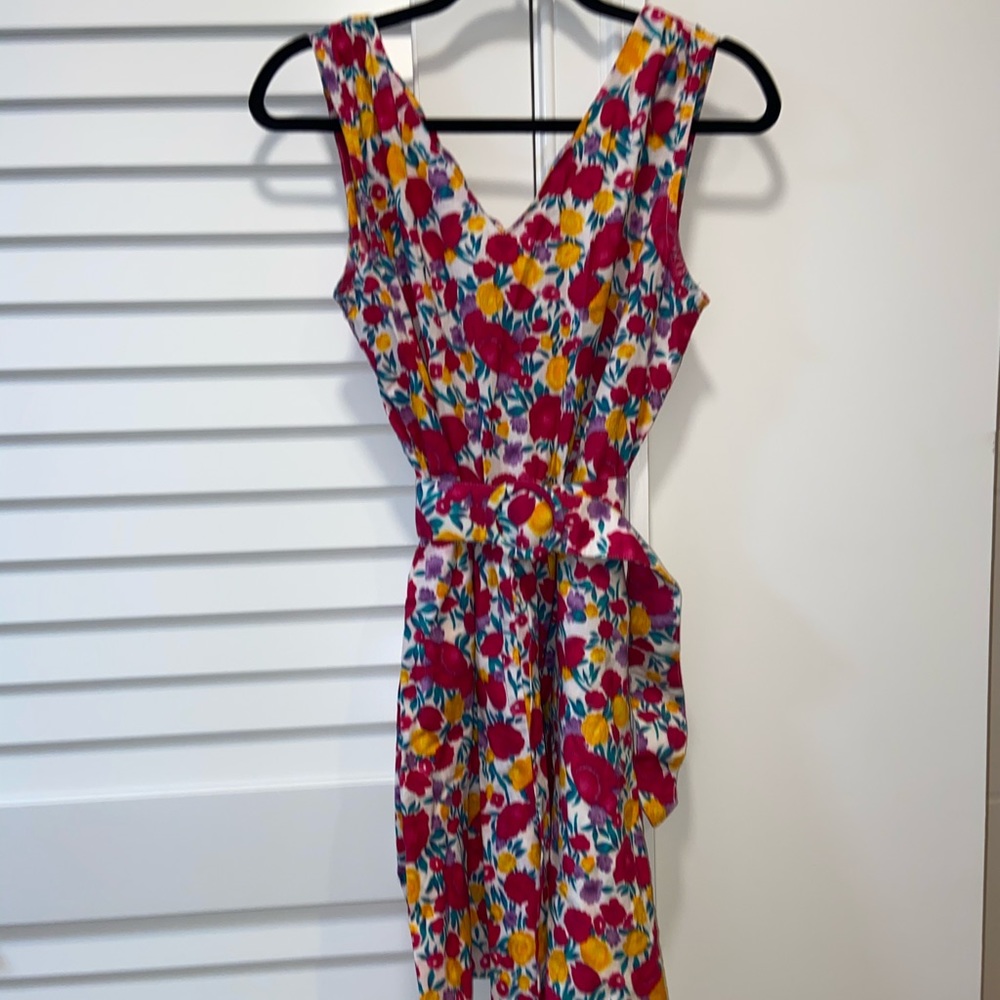 TRUE VINTAGE flower print romper w/ matching belt